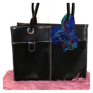 Black Sturdy leather Work/Travel bag